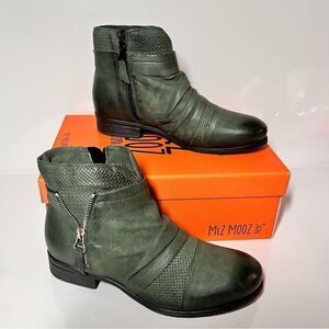 Miz Mooz Sunny Leather Zippered Ankle Boots